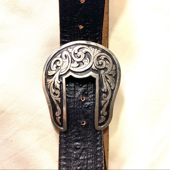SOLD 🛑 Vintage Silver and Leather Belt - Picture 7 of 8